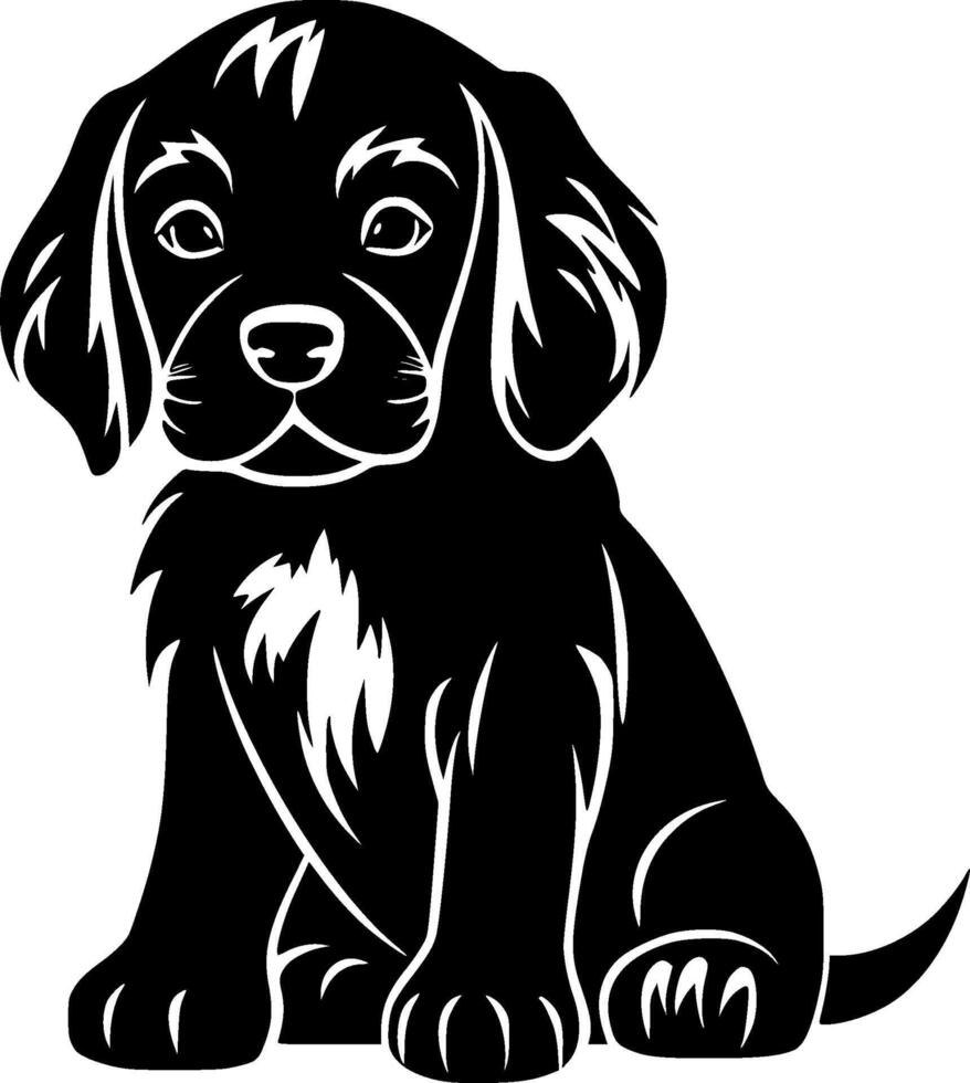 chiot, minimaliste et Facile silhouette - illustration vecteur