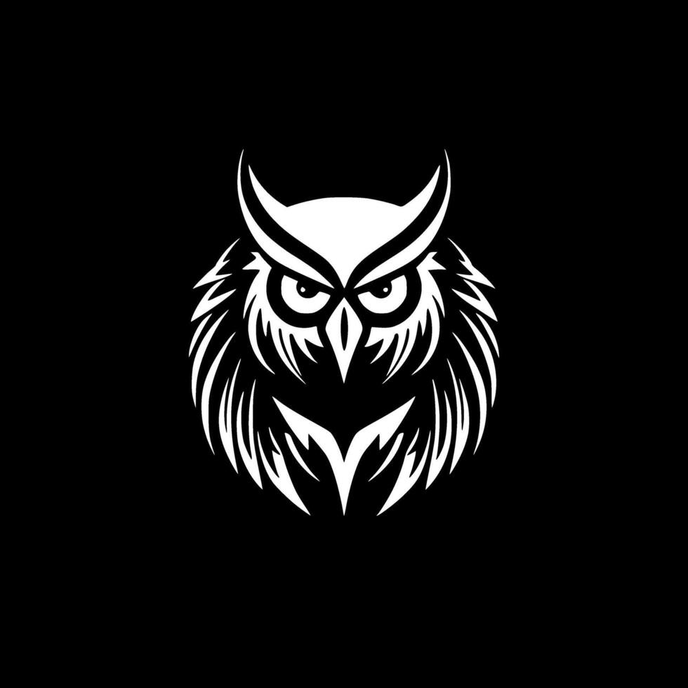 hibou - noir et blanc isolé icône - illustration vecteur
