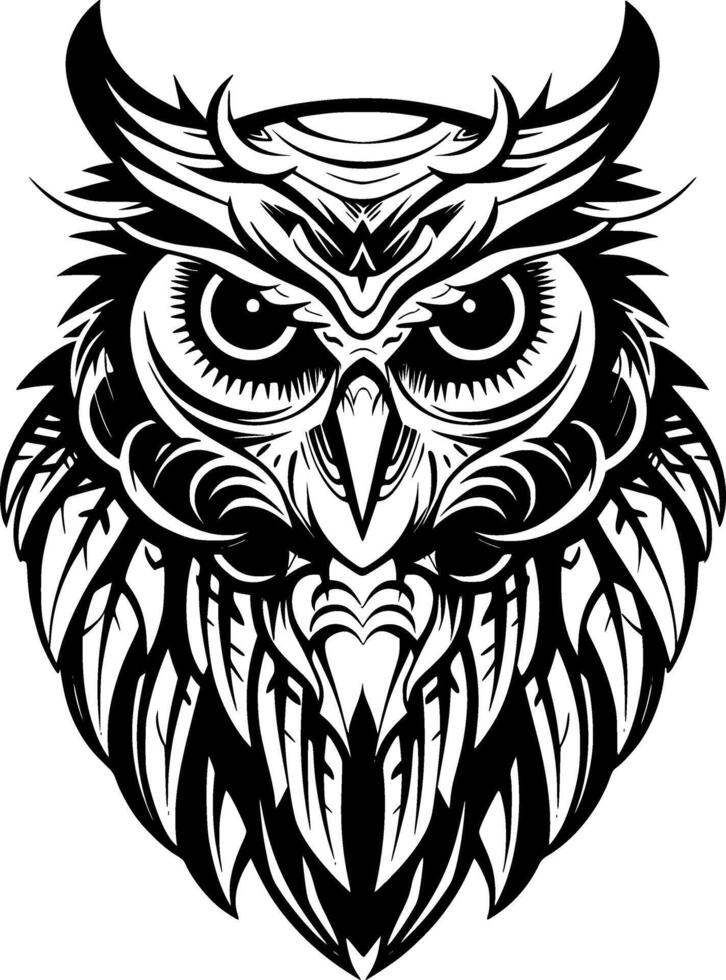 hibou - minimaliste et plat logo - illustration vecteur