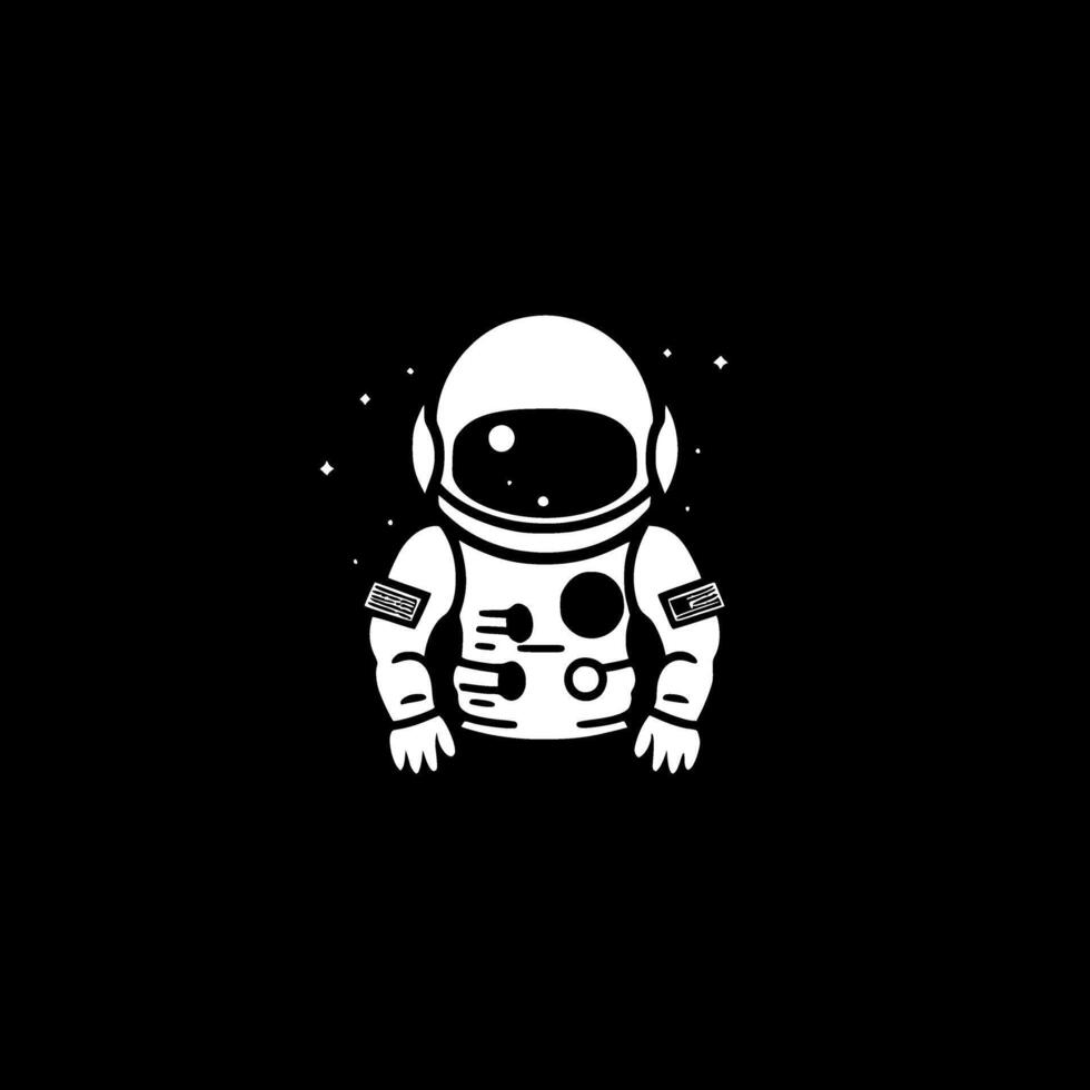 astronaute, noir et blanc illustration vecteur
