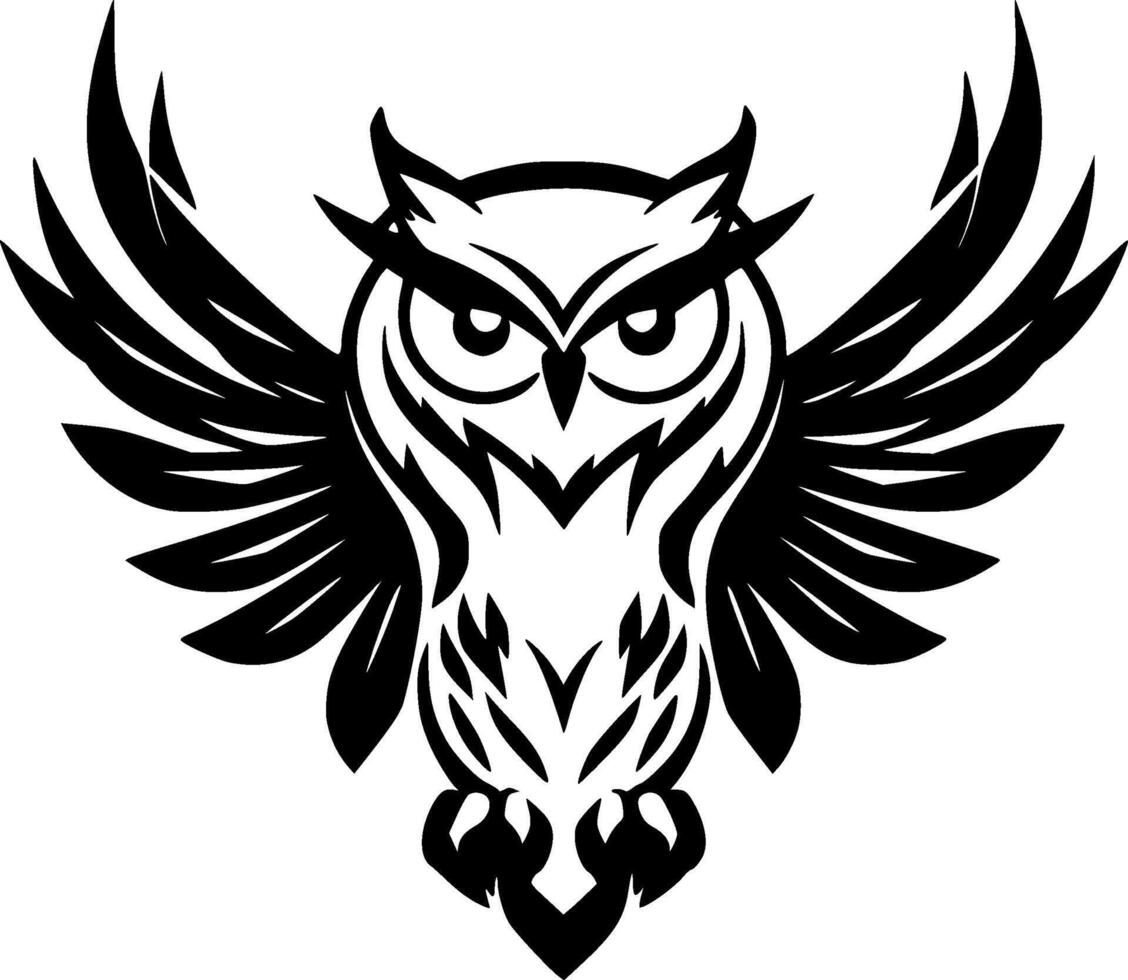 hibou - minimaliste et plat logo - illustration vecteur