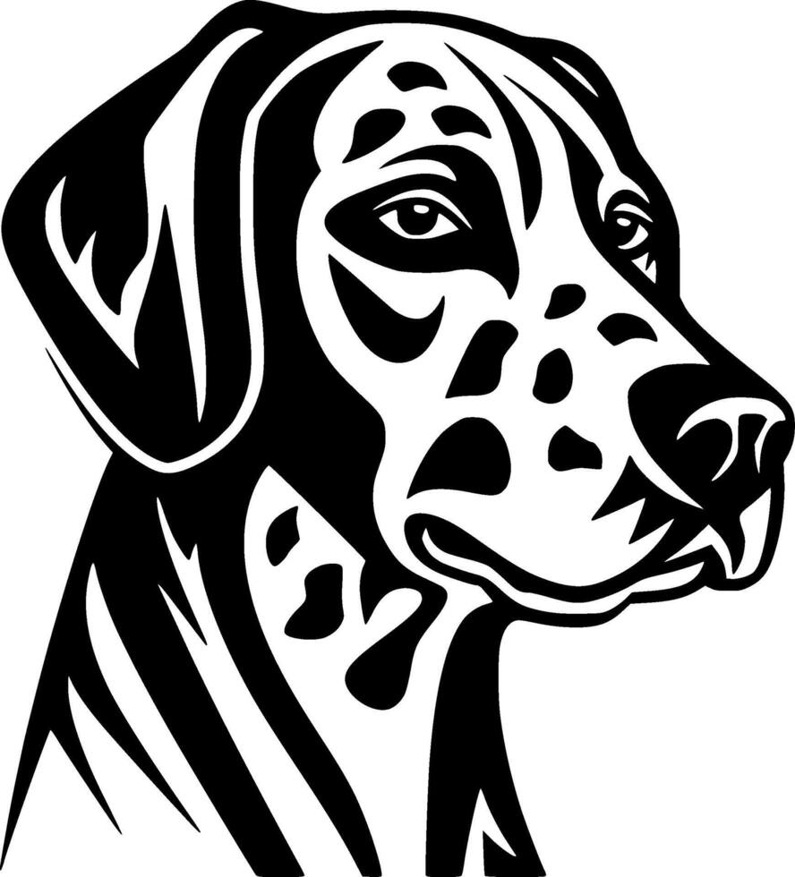 dalmatien - noir et blanc isolé icône - illustration vecteur