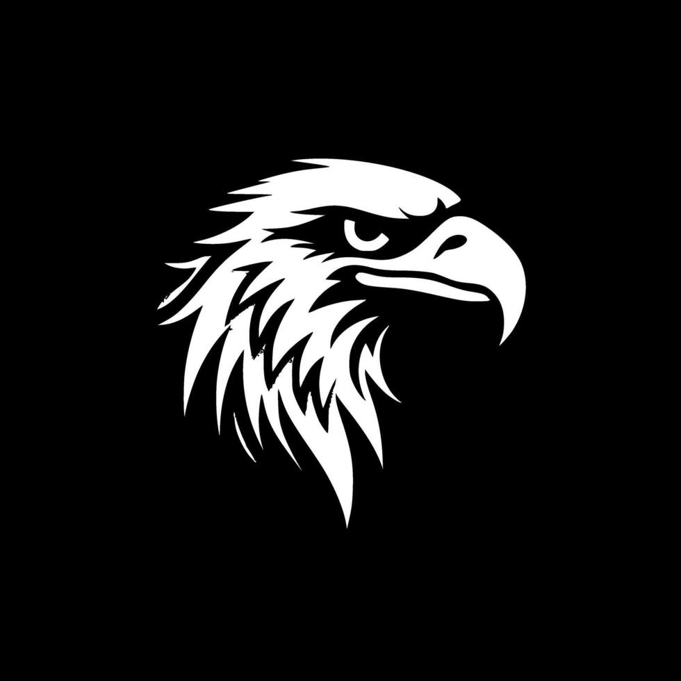 Aigle - noir et blanc isolé icône - illustration vecteur