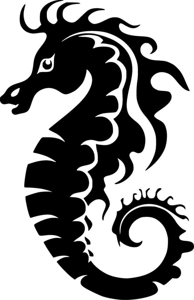hippocampe - minimaliste et plat logo - illustration vecteur