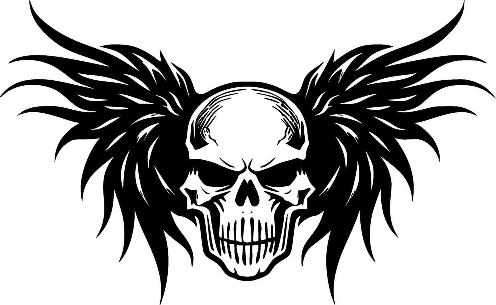 crâne avec ailes - haute qualité logo - illustration idéal pour T-shirt graphique vecteur
