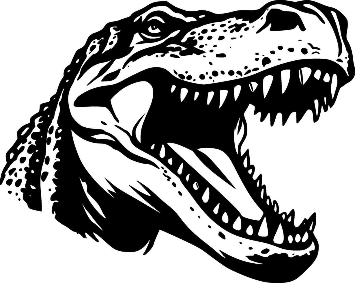 alligator, noir et blanc illustration vecteur