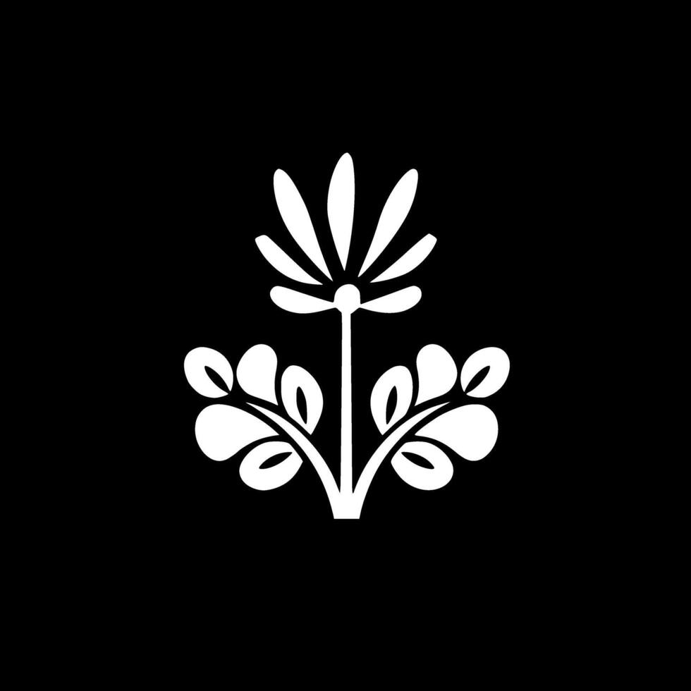 fleur - noir et blanc isolé icône - illustration vecteur