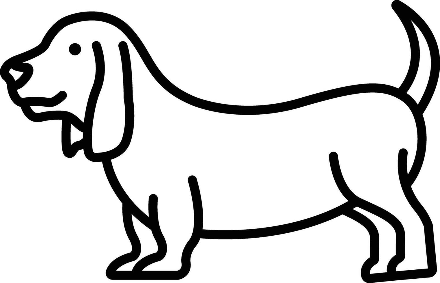 basset chien chien contour illustration vecteur