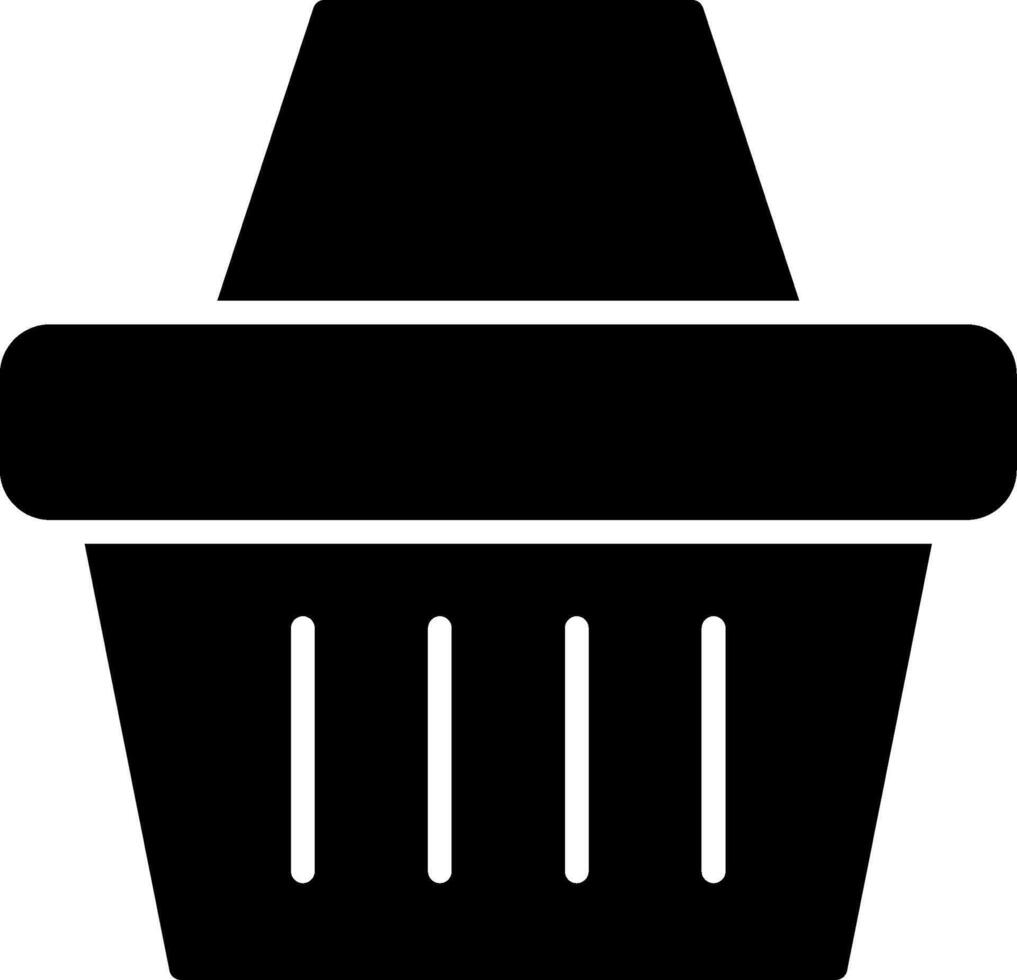 icône de glyphe de panier vecteur