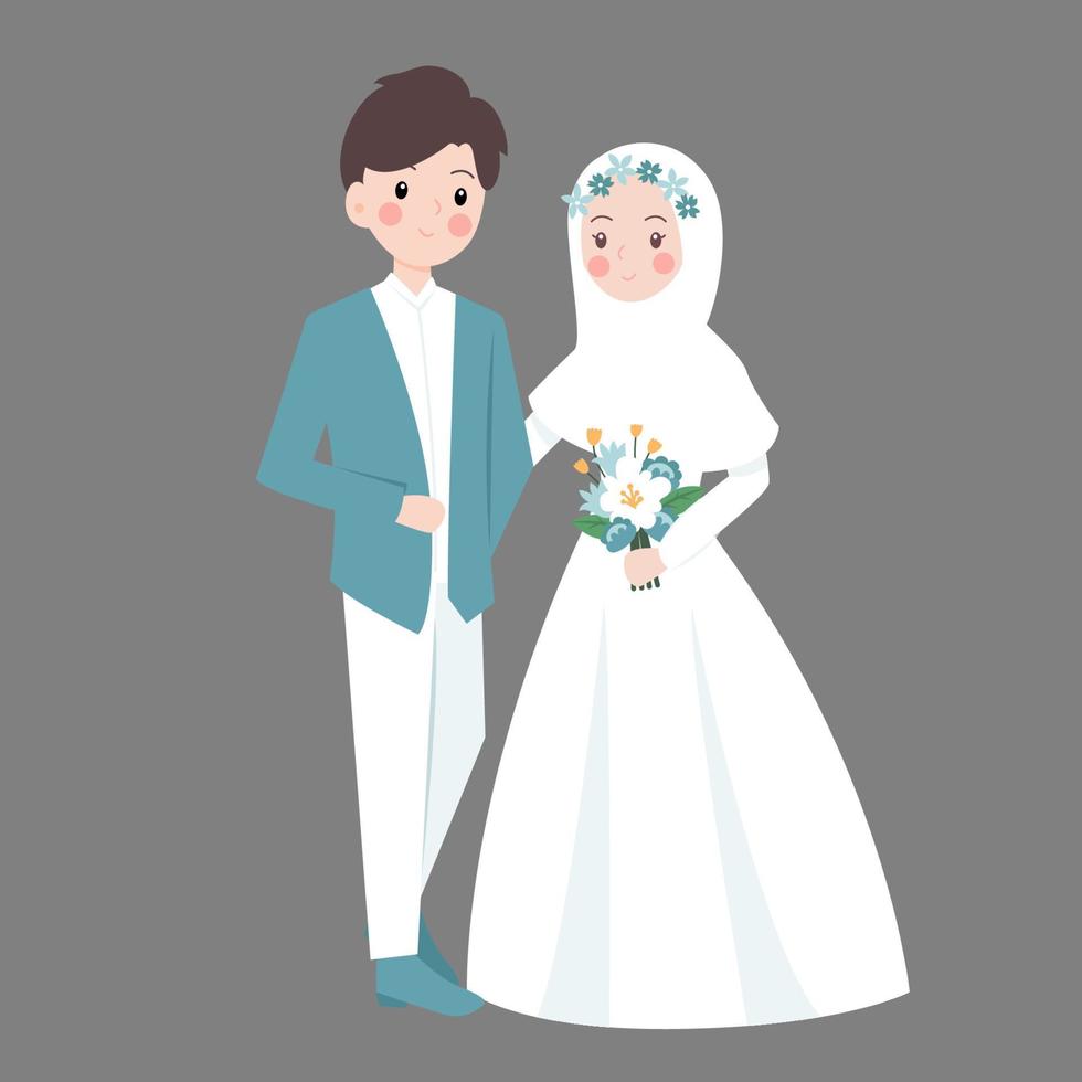 illustration vectorielle de couple de mariage musulman vecteur