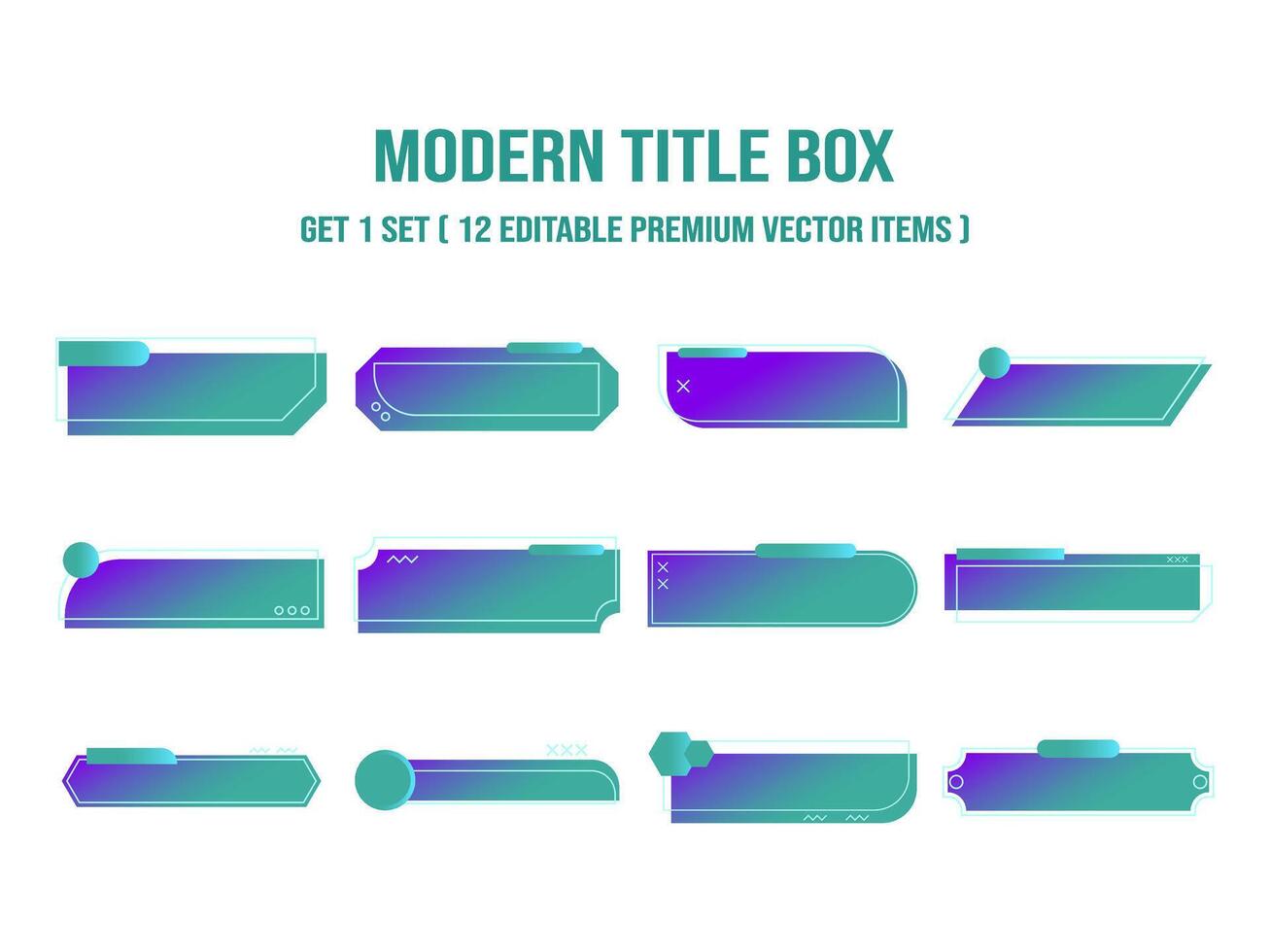 moderne numérique texte boîte, Titre boîte Cadre ensemble vecteur