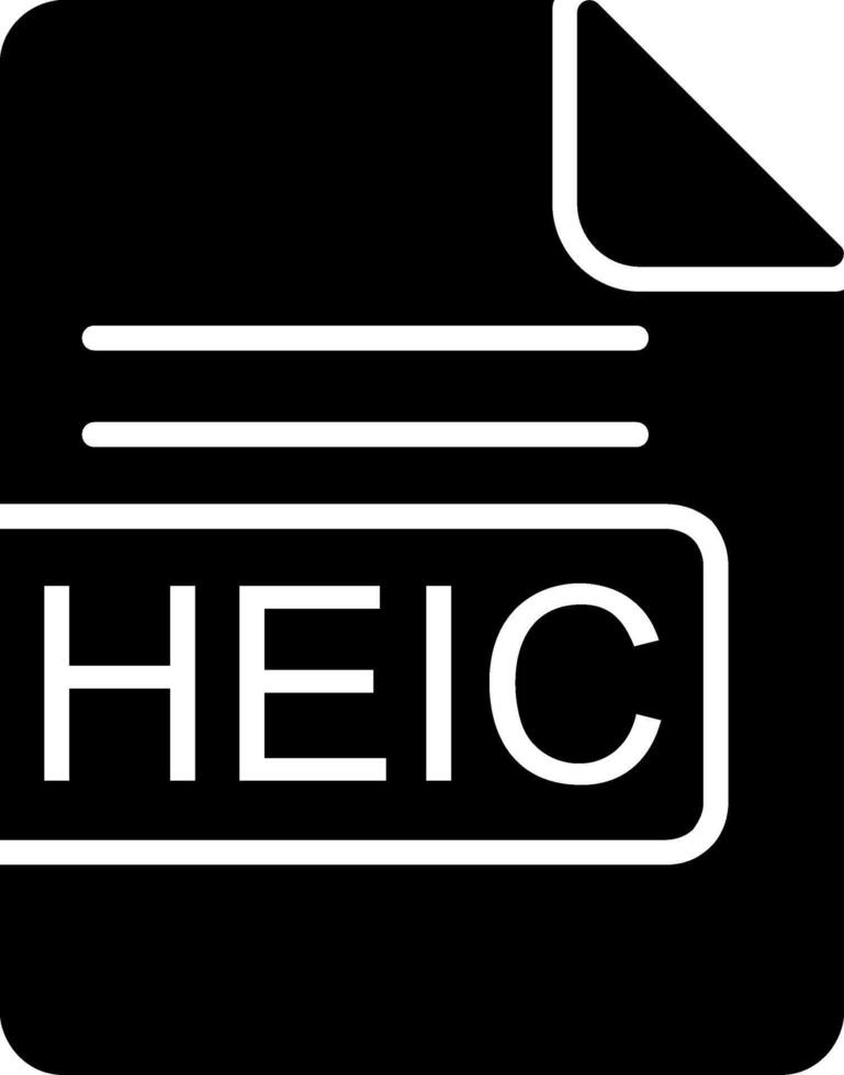 heic fichier format glyphe icône vecteur