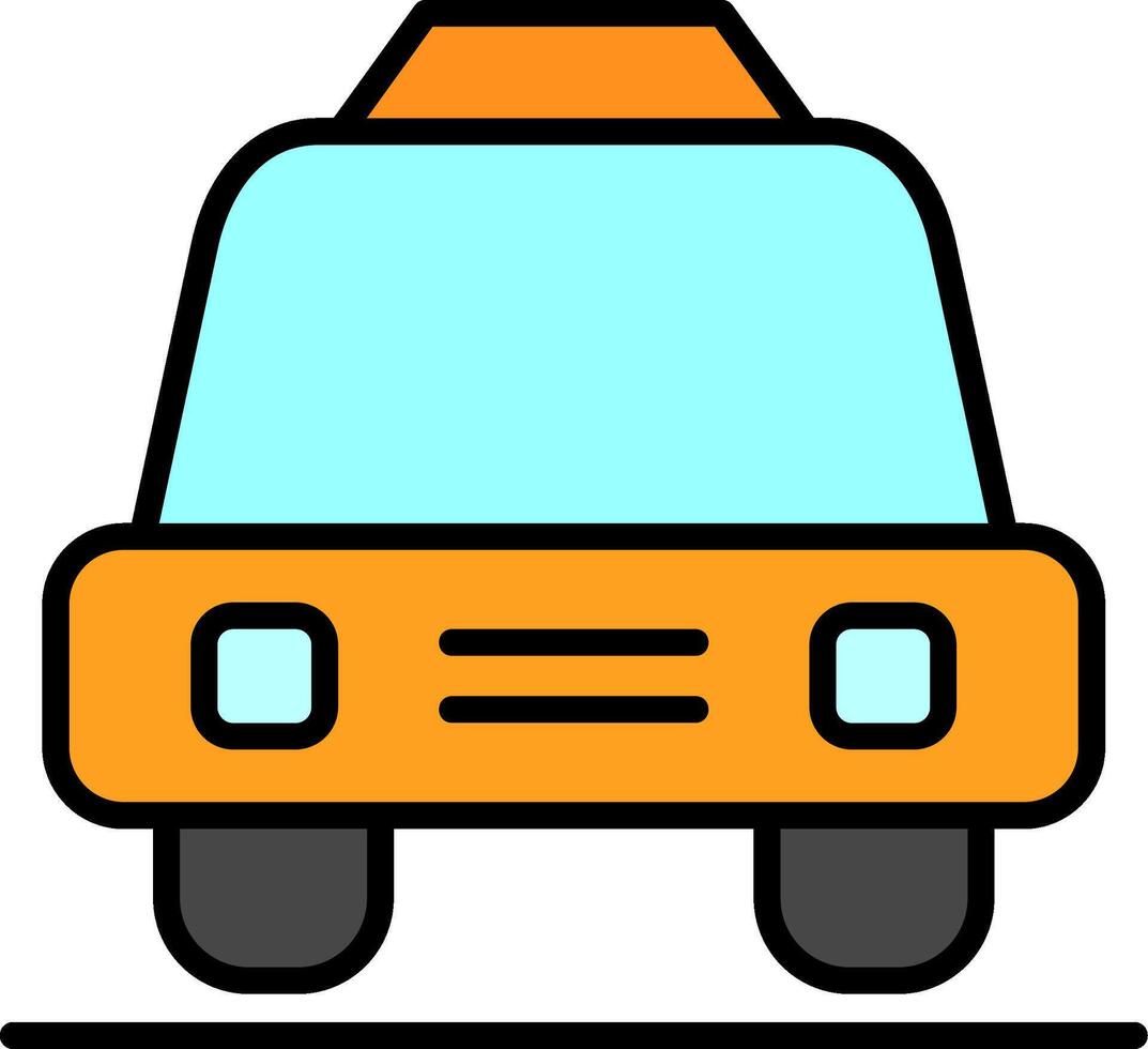 icône remplie de ligne de taxi vecteur