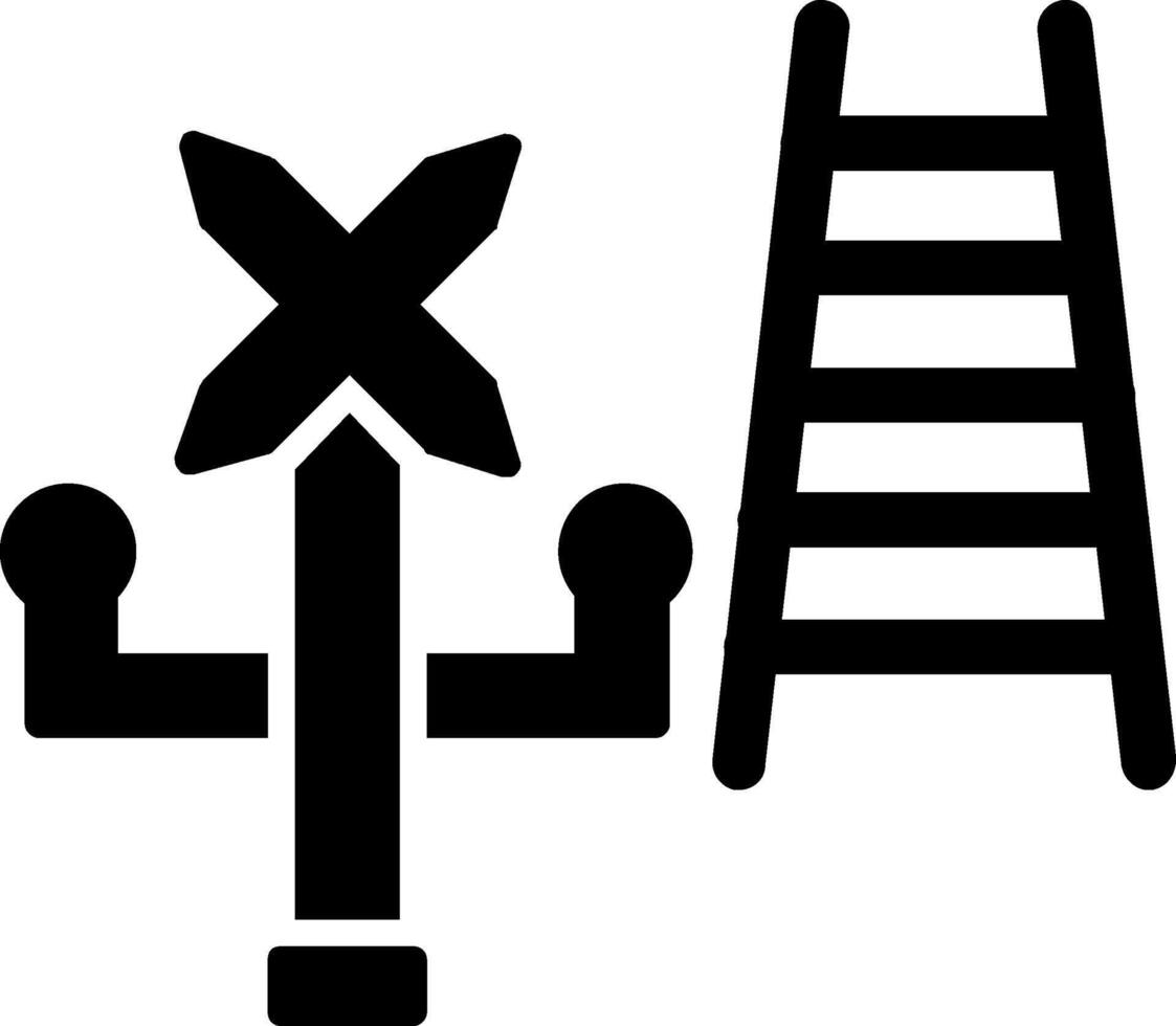 icône de glyphe de passage à niveau vecteur
