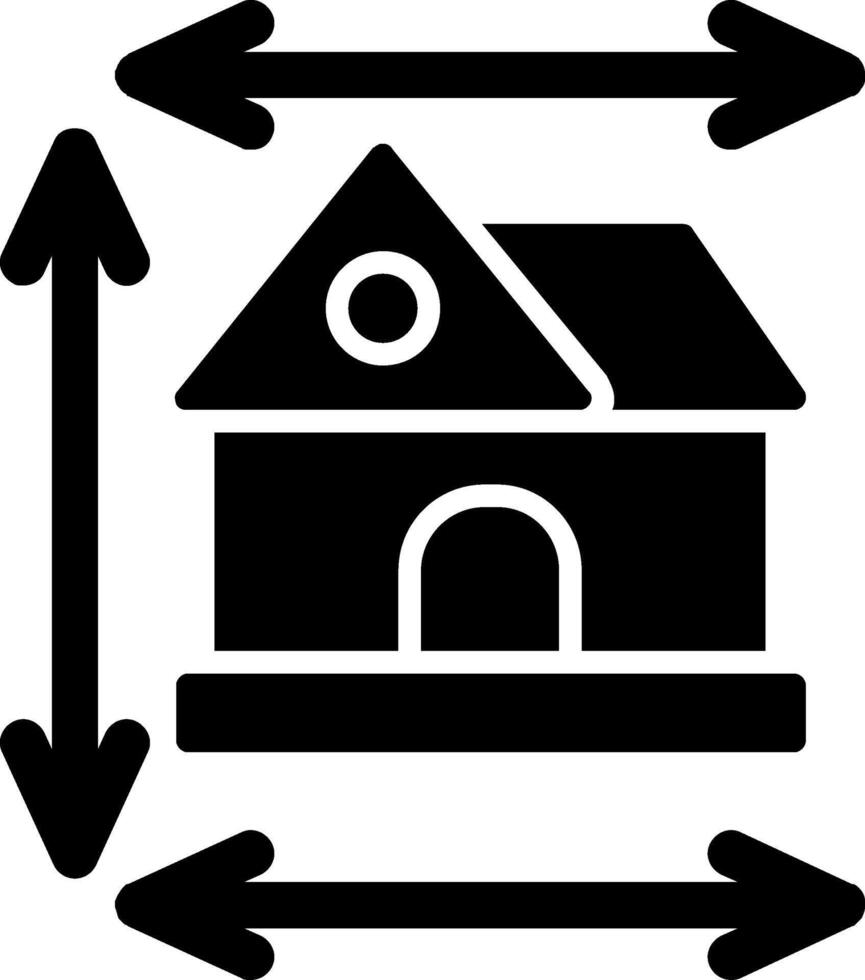 Accueil dimensions glyphe icône vecteur