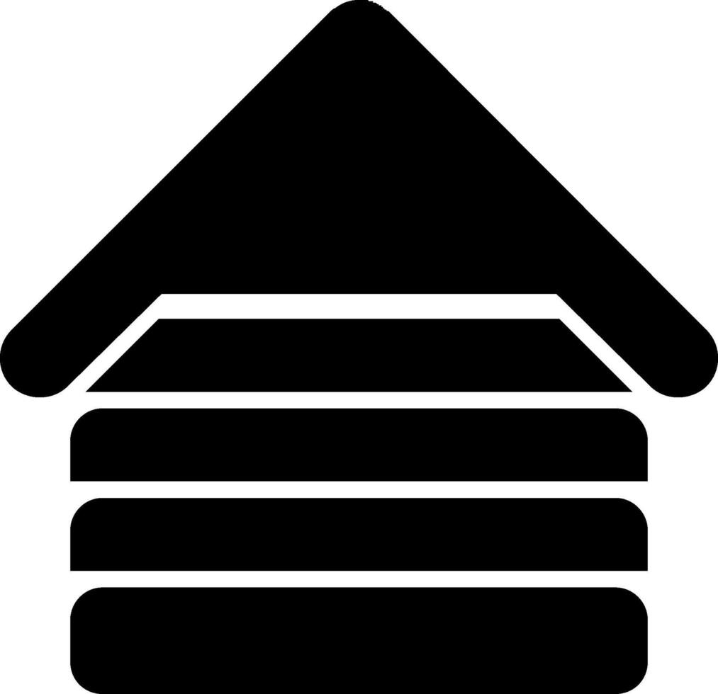 icône de glyphe de maison en bois vecteur