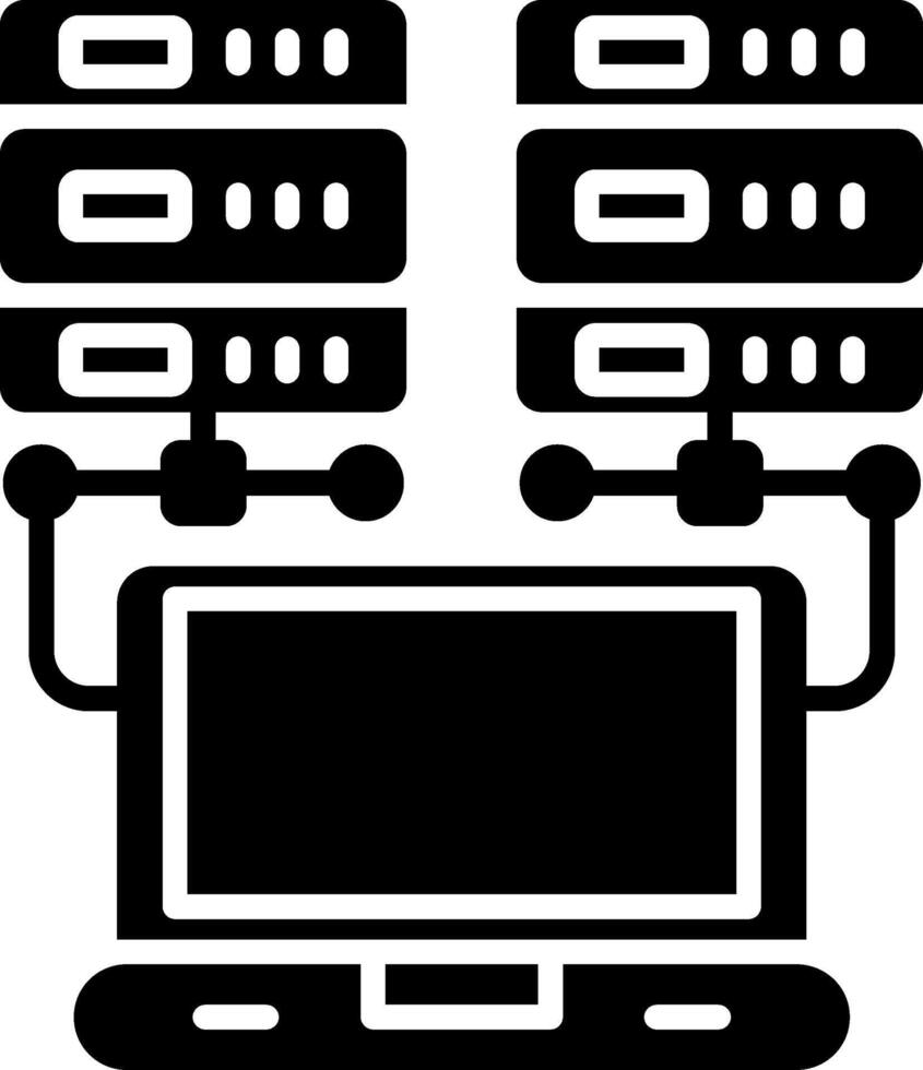icône de glyphe de réseau de données vecteur