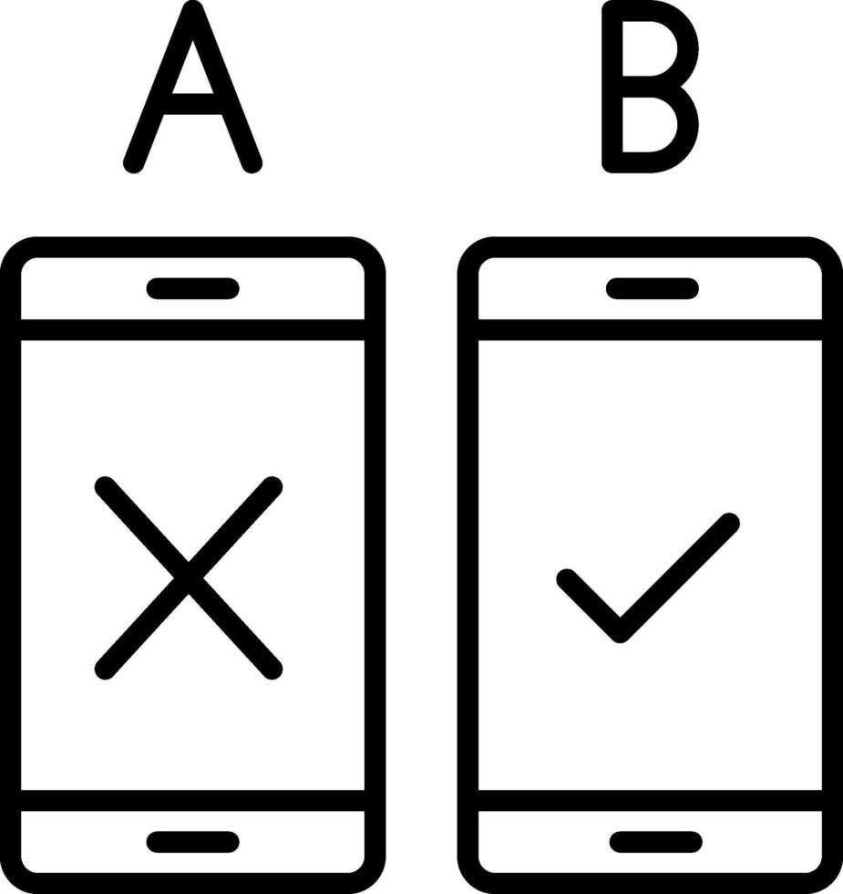 icône de ligne de test ab vecteur