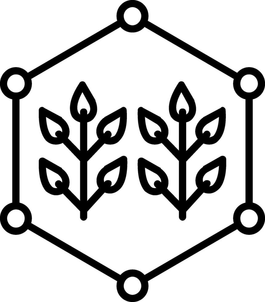 icône de ligne agricole connectée vecteur