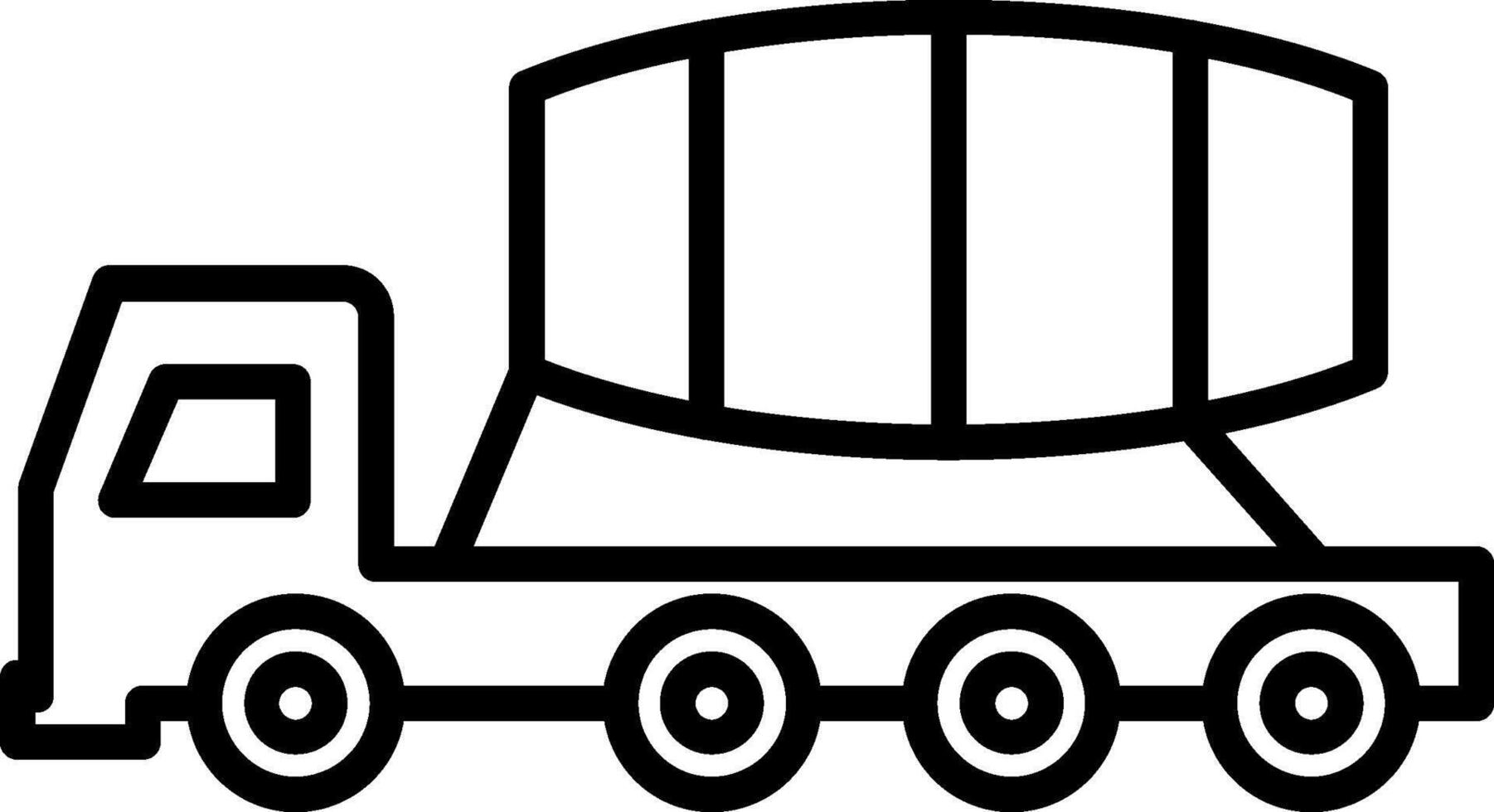 ciment un camion ligne icône vecteur
