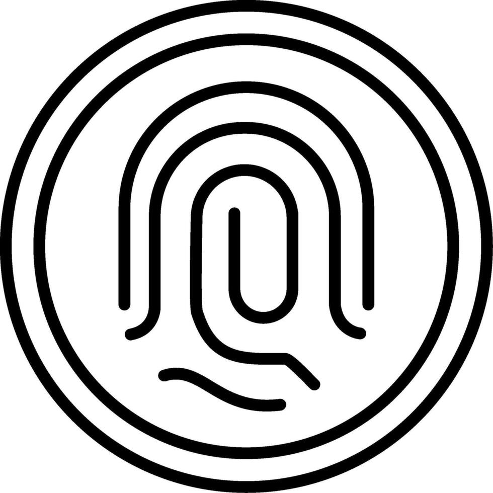 biométrique identification ligne icône vecteur