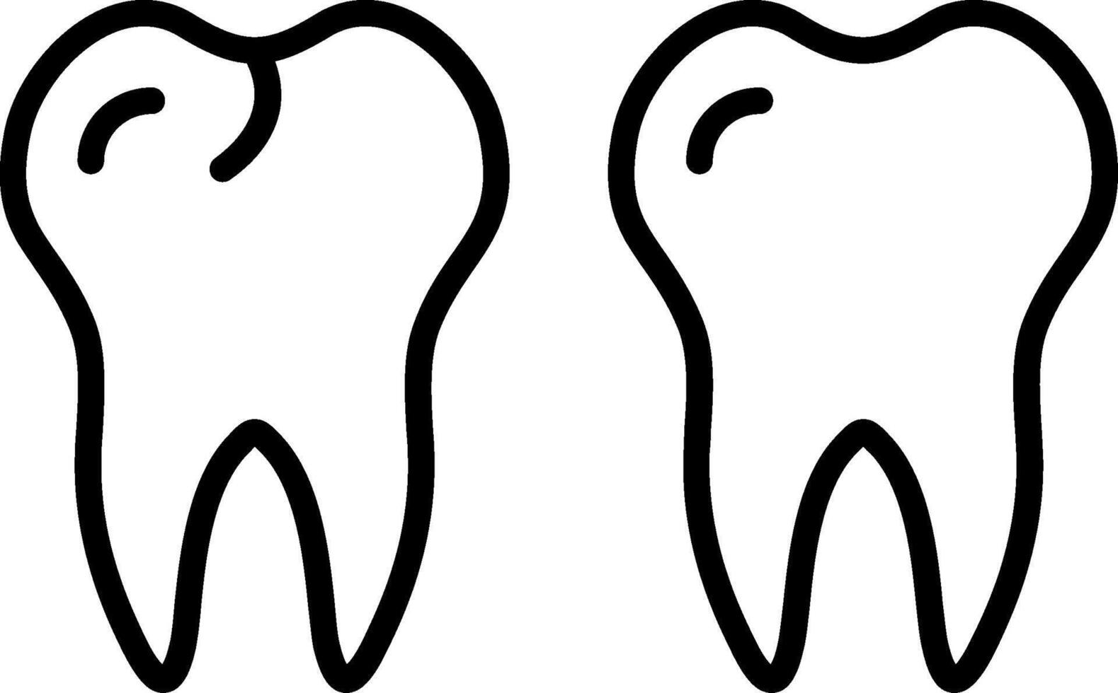 les dents ligne icône vecteur