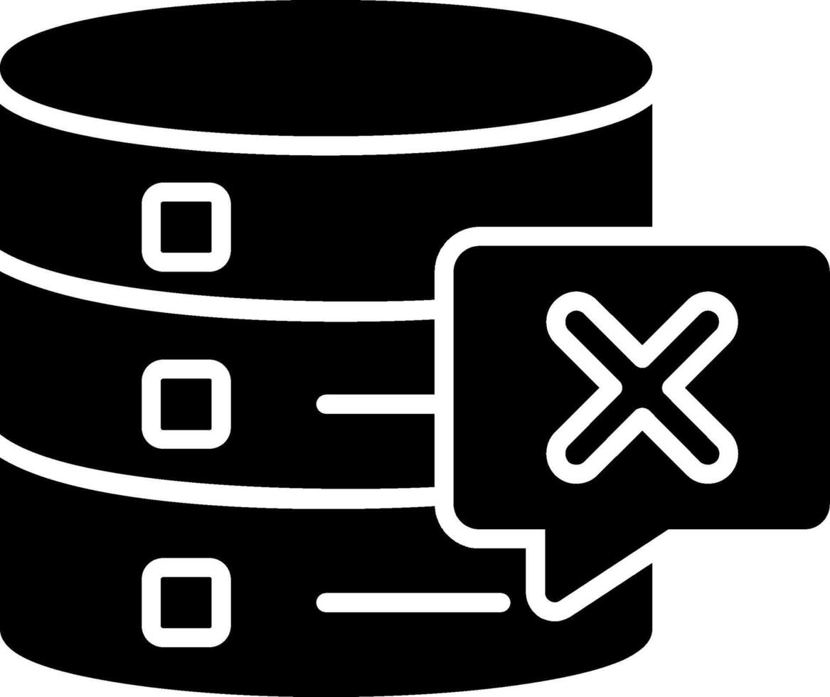 supprimer base de données glyphe icône vecteur