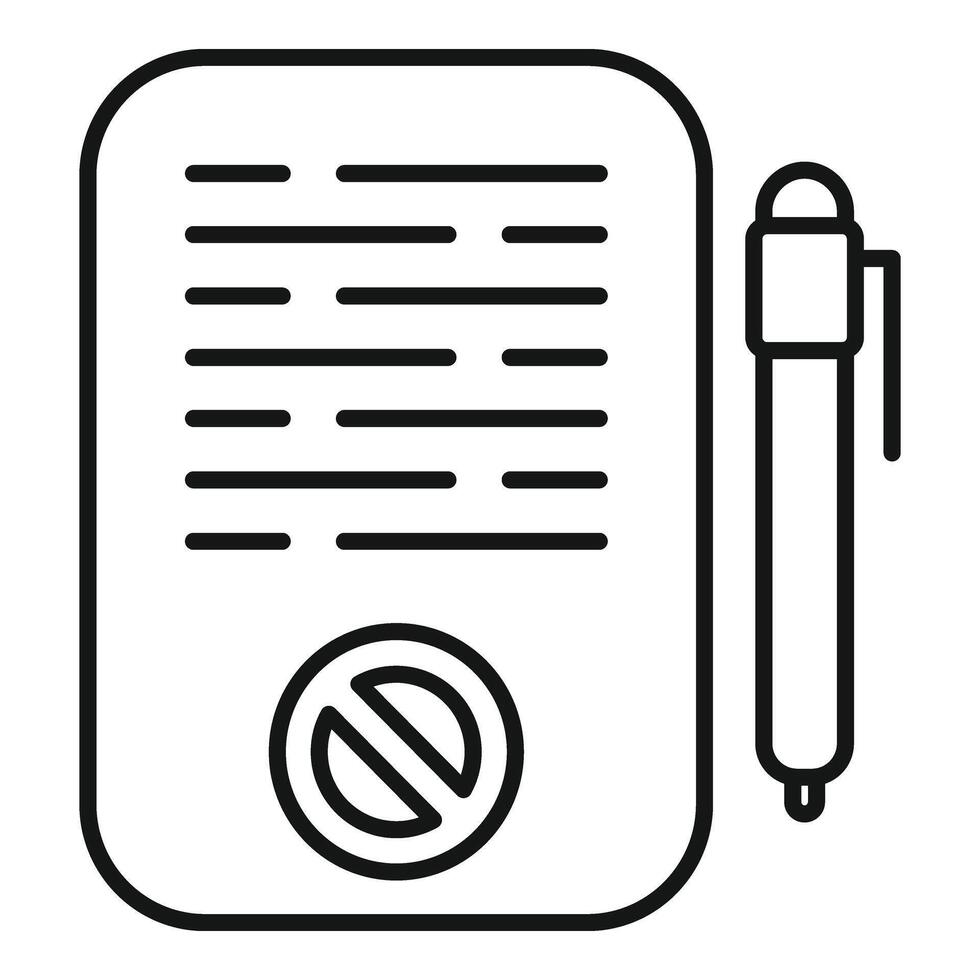 crayon avertissement papier icône contour . document lettre vecteur