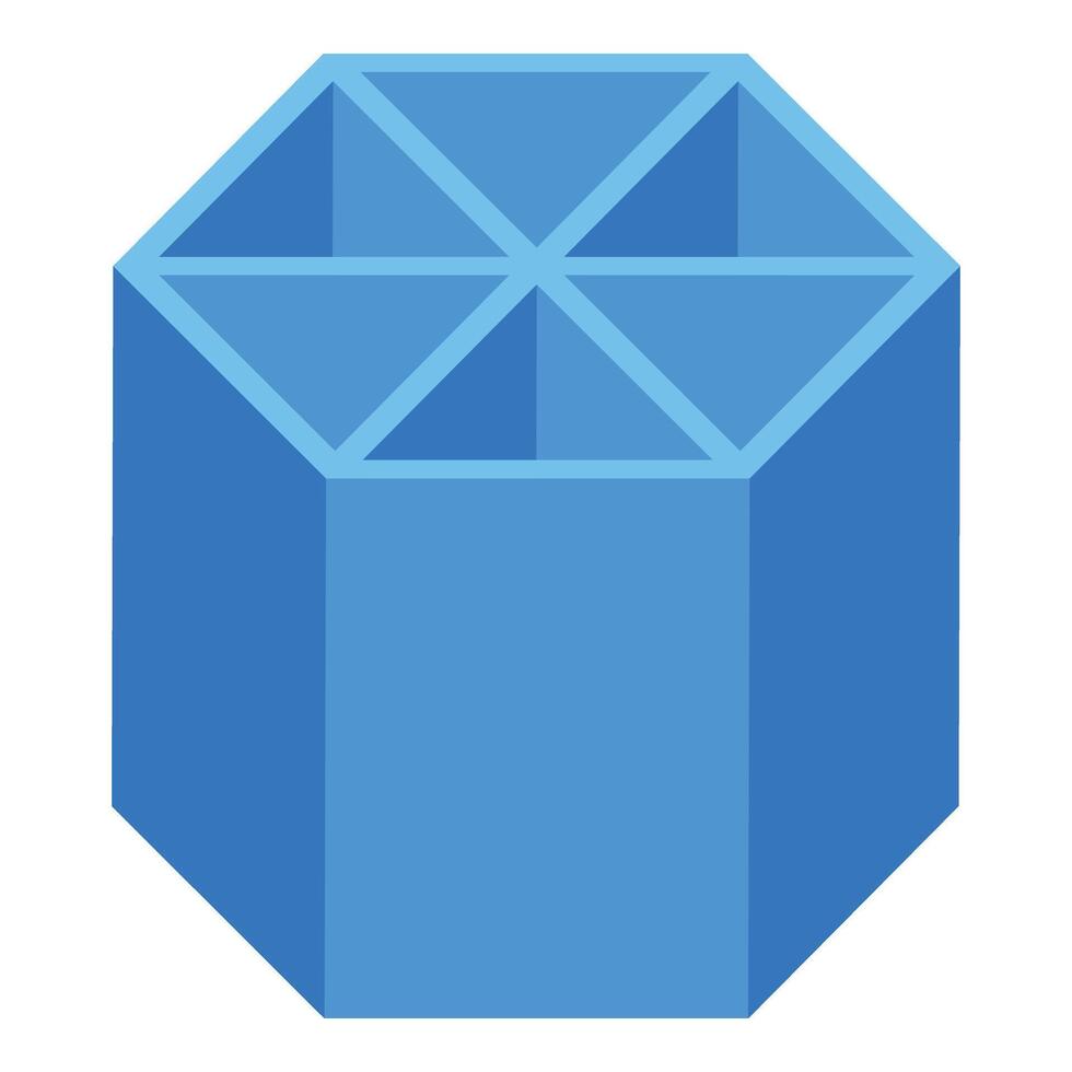 bleu crayon supporter icône isométrique . hexagonal forme vecteur