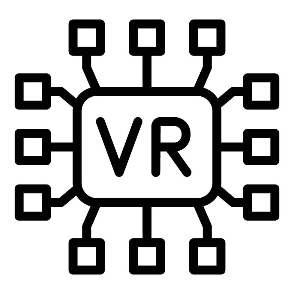 numérique monde immersion système icône contour . futuriste expérience vecteur