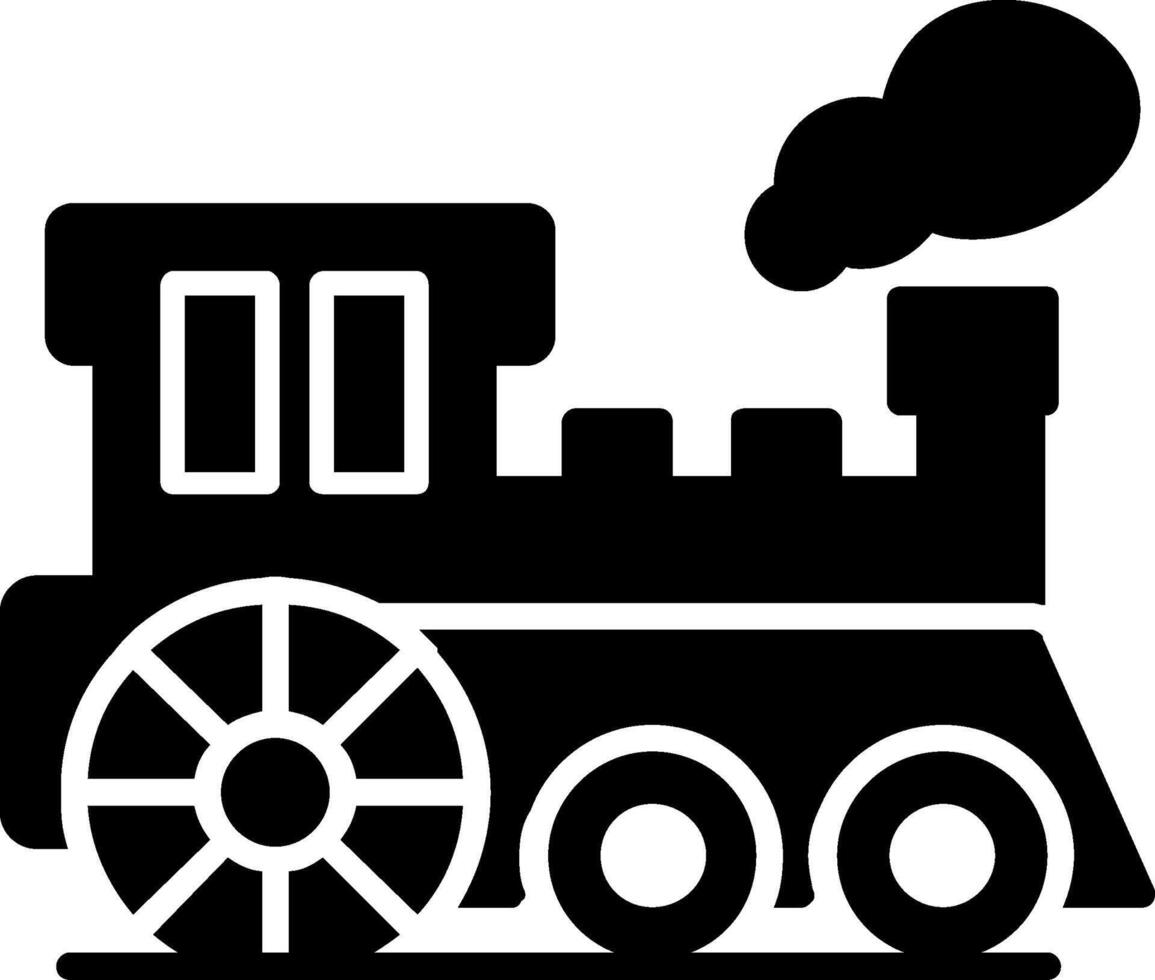icône de glyphe de train à vapeur vecteur