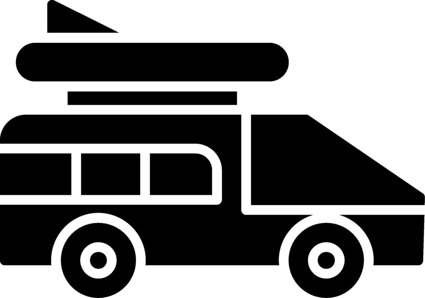 icône de glyphe de camping-car vecteur