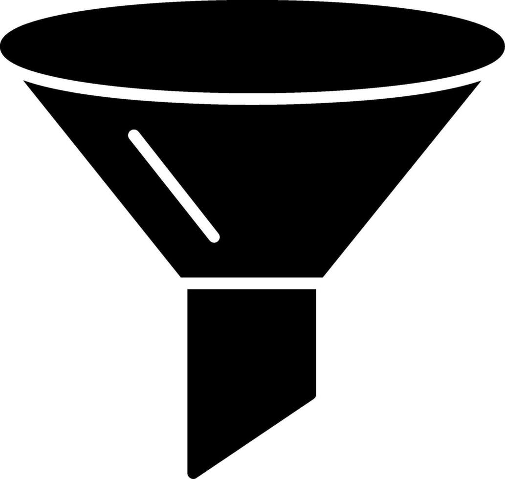 icône de glyphe d'entonnoir vecteur