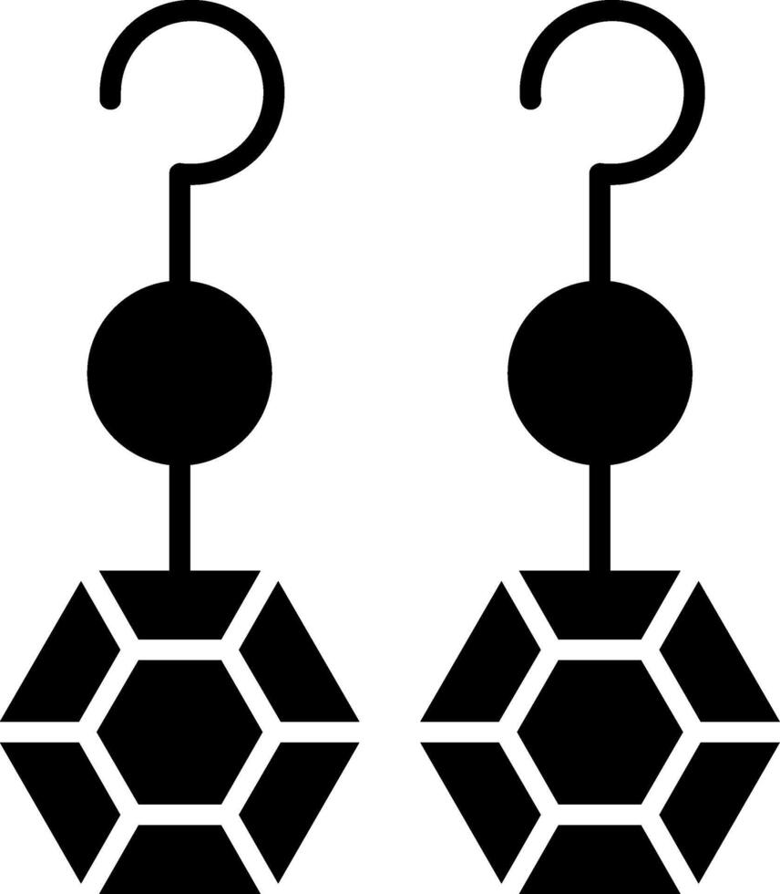 icône de glyphe de boucles d'oreilles vecteur