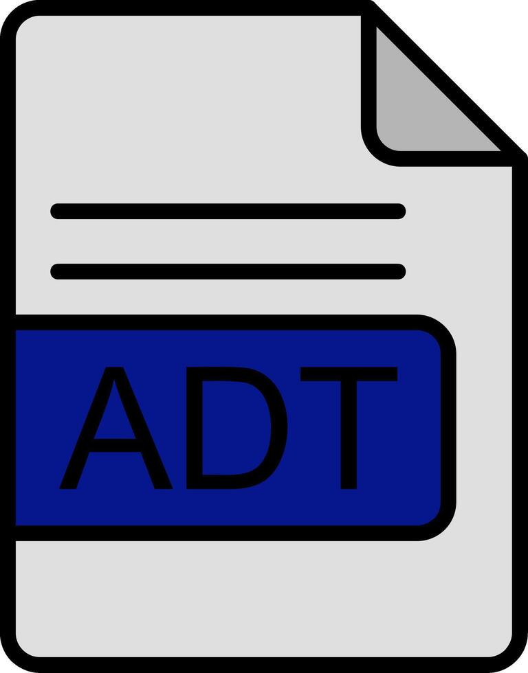 adt fichier format ligne rempli icône vecteur