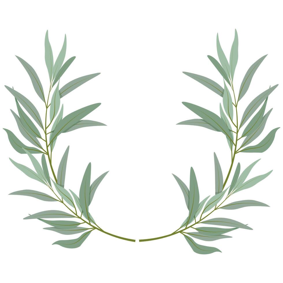 composition de arrondi olive branches vecteur