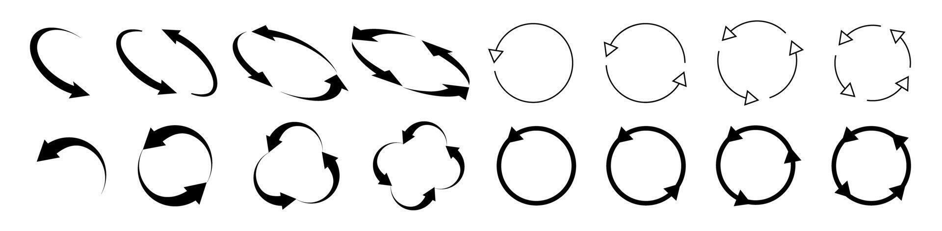 cercle La Flèche icône ensemble. circulaire vecteur