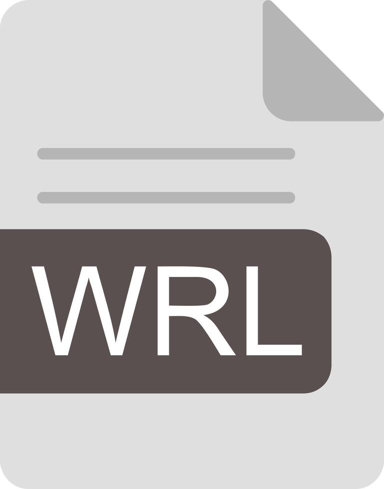 wrl fichier format plat icône vecteur