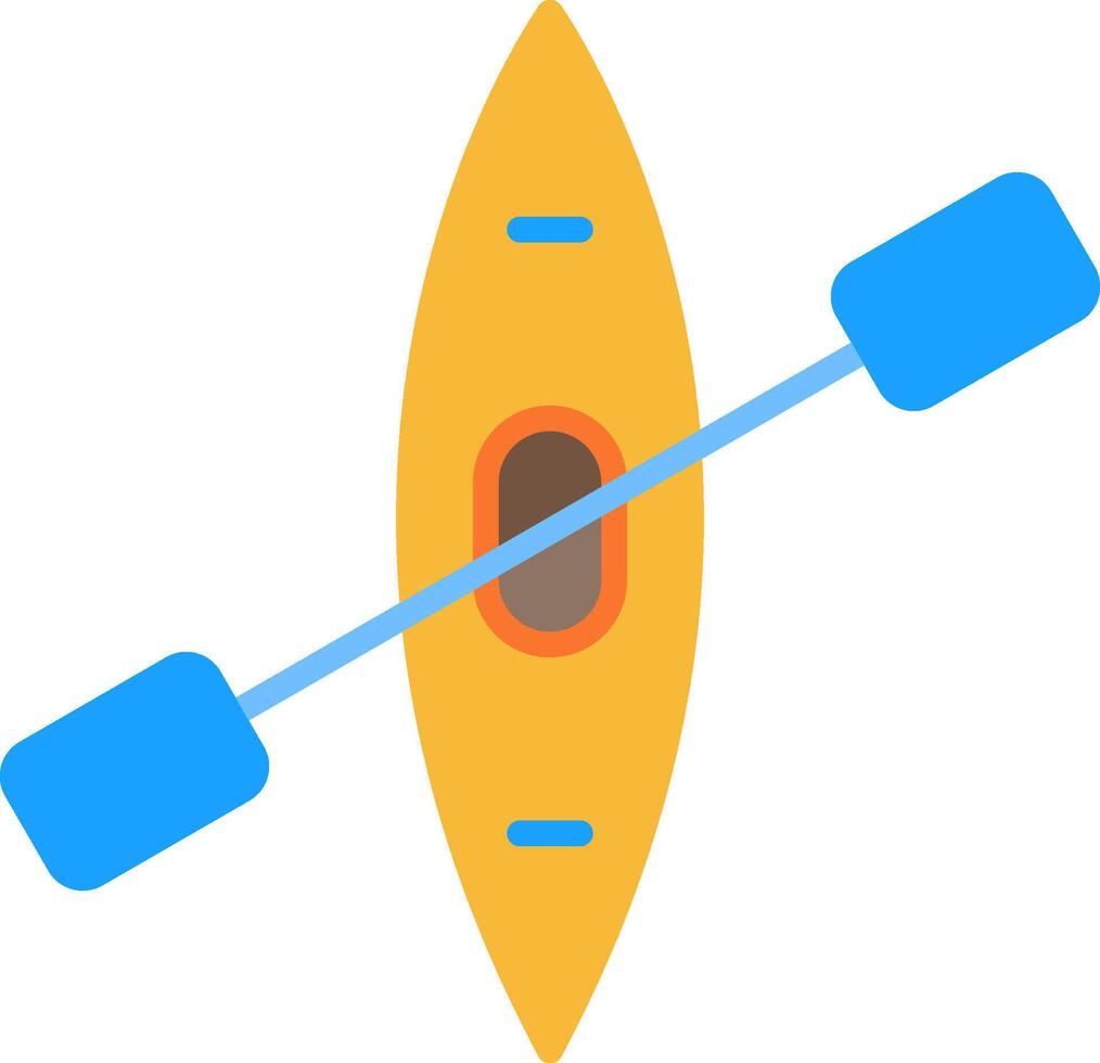 icône plate de canoë vecteur