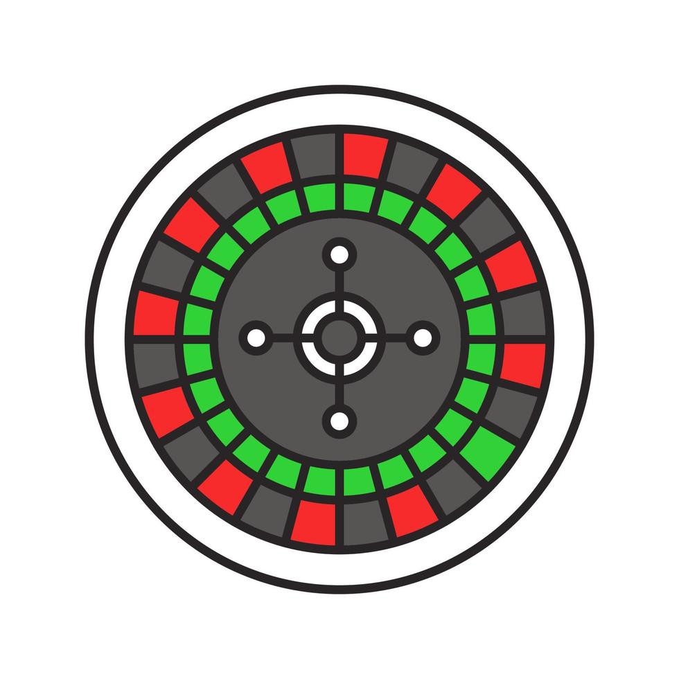 icône de couleur de roulette. casino. illustration vectorielle isolée vecteur