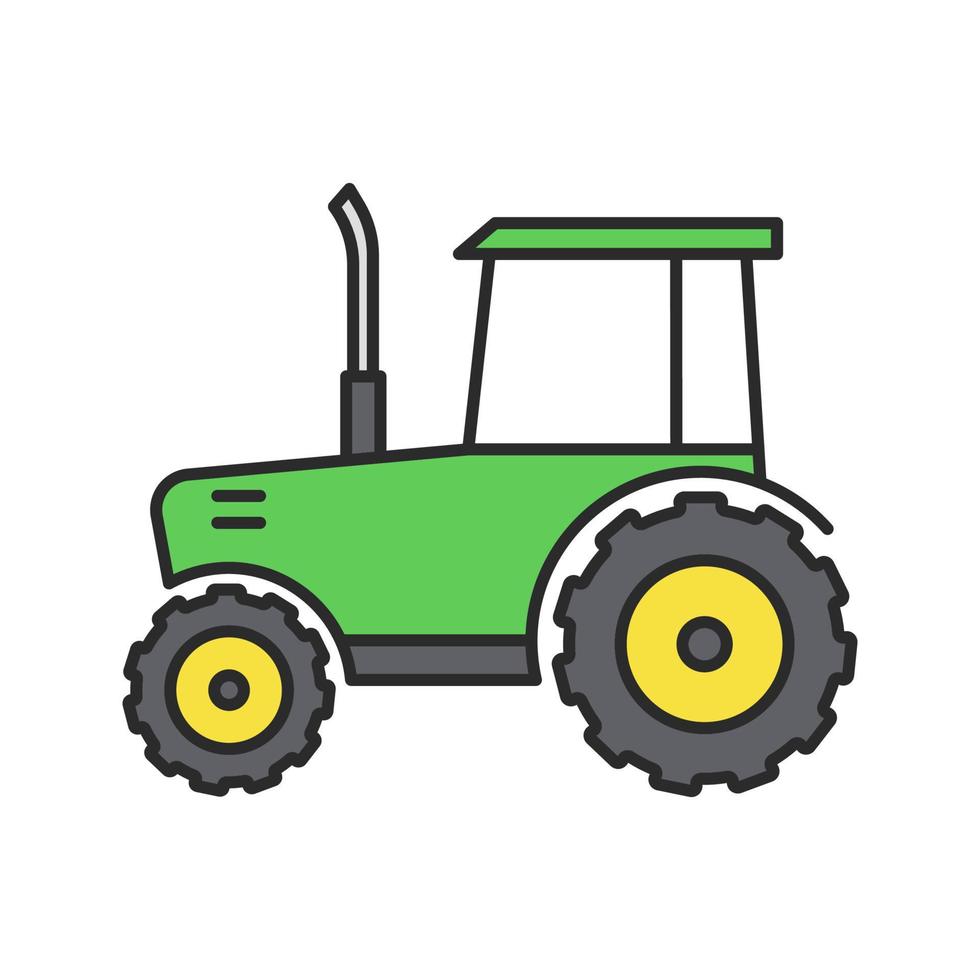 icône de couleur de tracteur. outil agricole. illustration vectorielle isolée vecteur