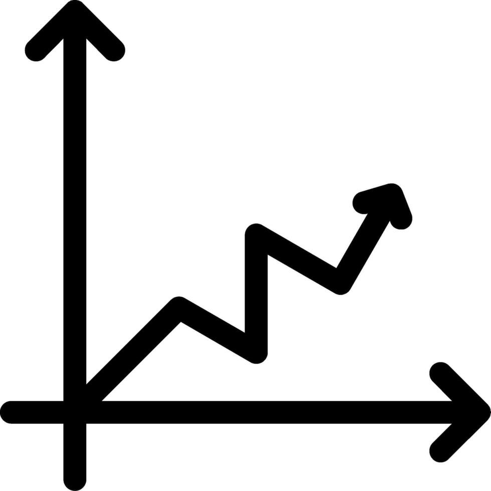 icône de glyphe de graphique en courbes vecteur