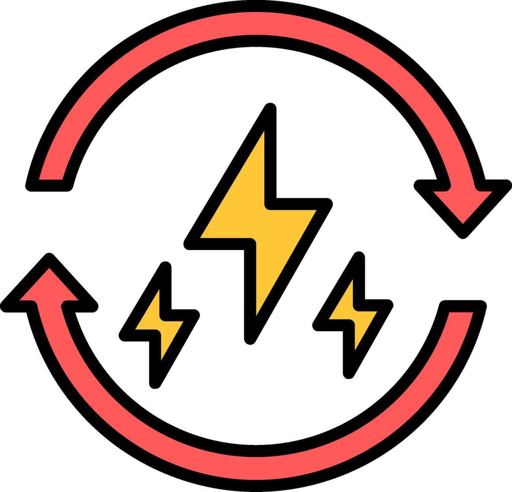 icône remplie de ligne d'énergie renouvelable vecteur