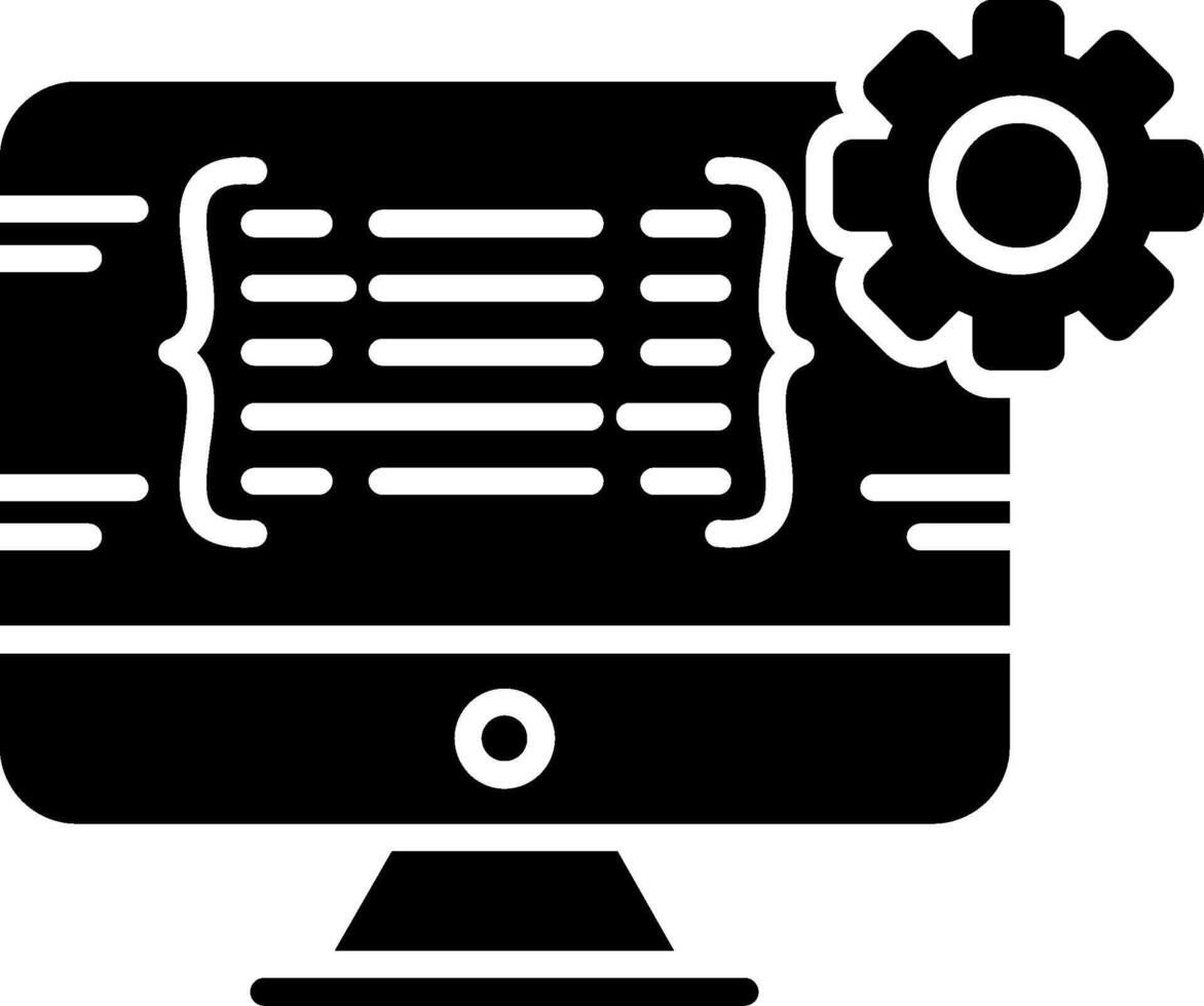 icône de glyphe de programmation vecteur