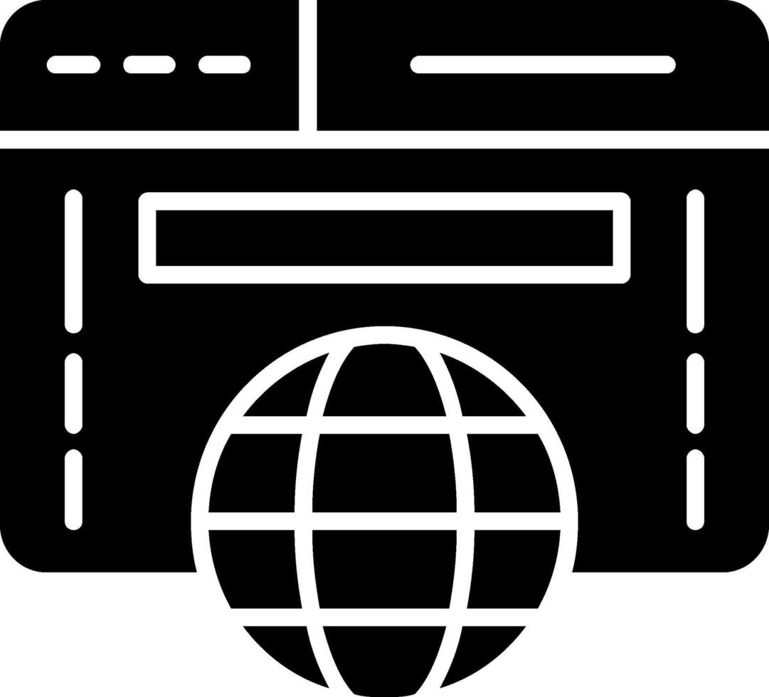 icône de glyphe de site Web vecteur