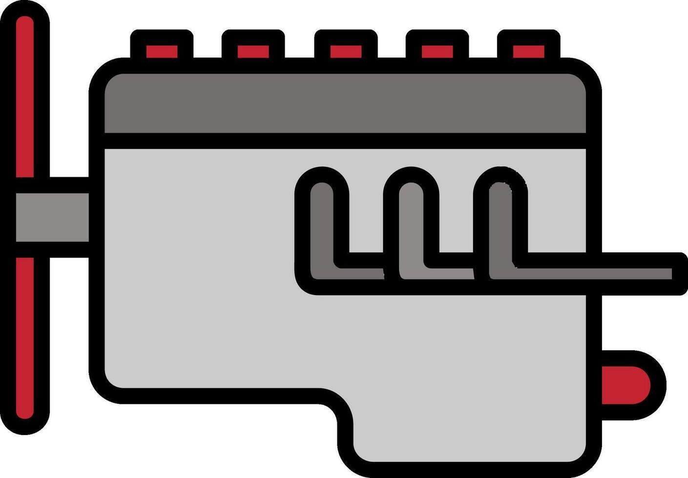 icône remplie de ligne de moteur vecteur