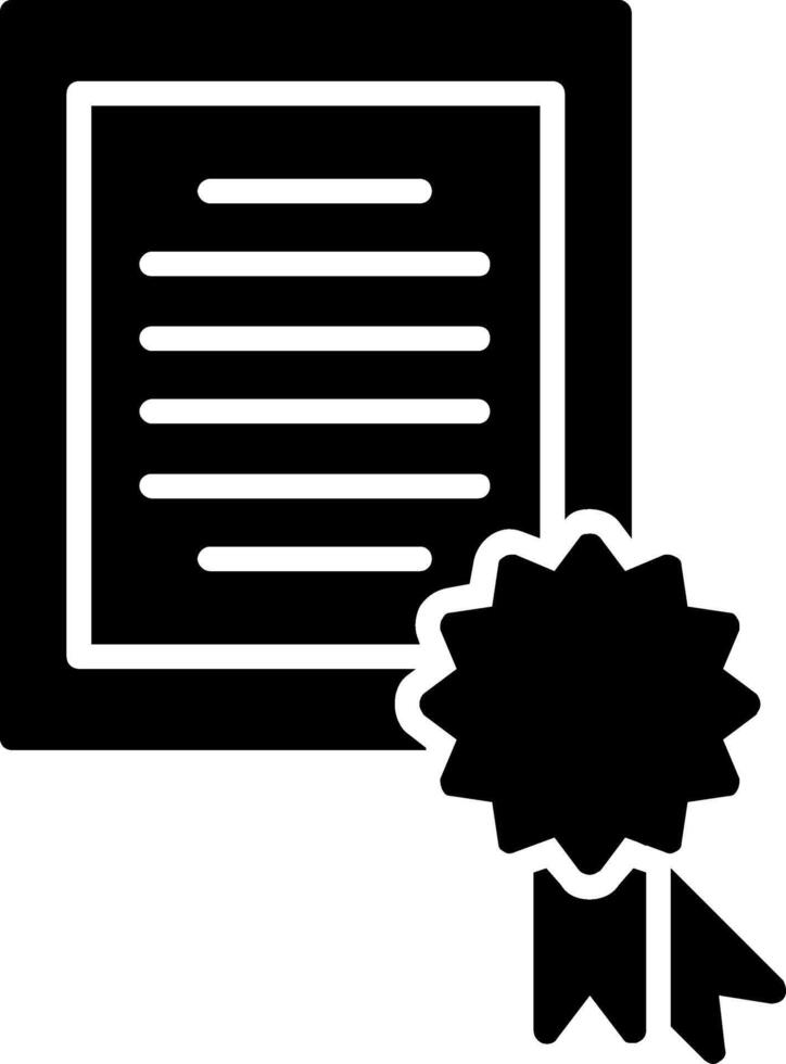 icône de glyphe de certificat vecteur