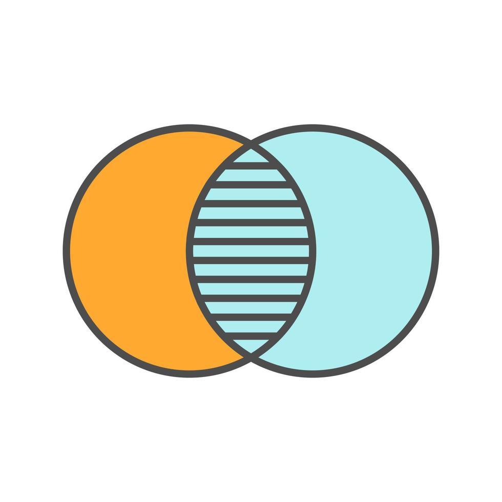 icône de couleur de symbole de fusion. absorption cellulaire. métaphore abstraite d'intégration. illustration vectorielle isolée vecteur
