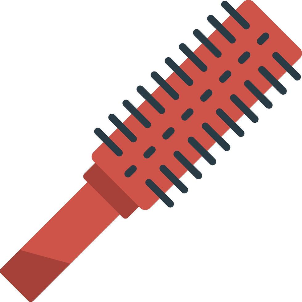 icône plate de brosse à cheveux vecteur