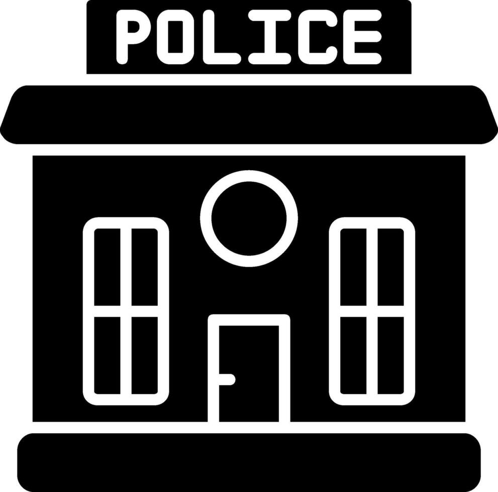 icône de glyphe de poste de police vecteur